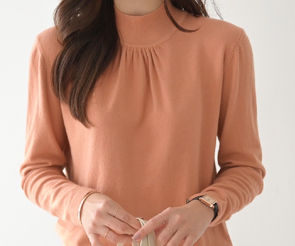 [6color♡페미닌] 녹스 반목 셔링 여성니트 반폴라 니트 티셔츠 가을 겨울