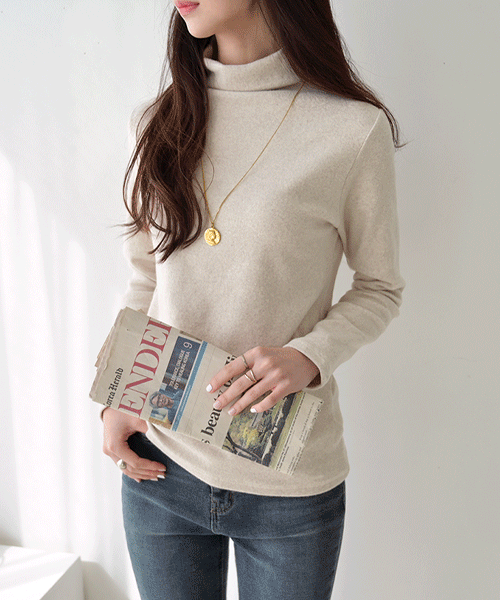 [베이직템추천] 슬러비 여성 무지 레이어드 겉기모 기본 반폴라 티셔츠